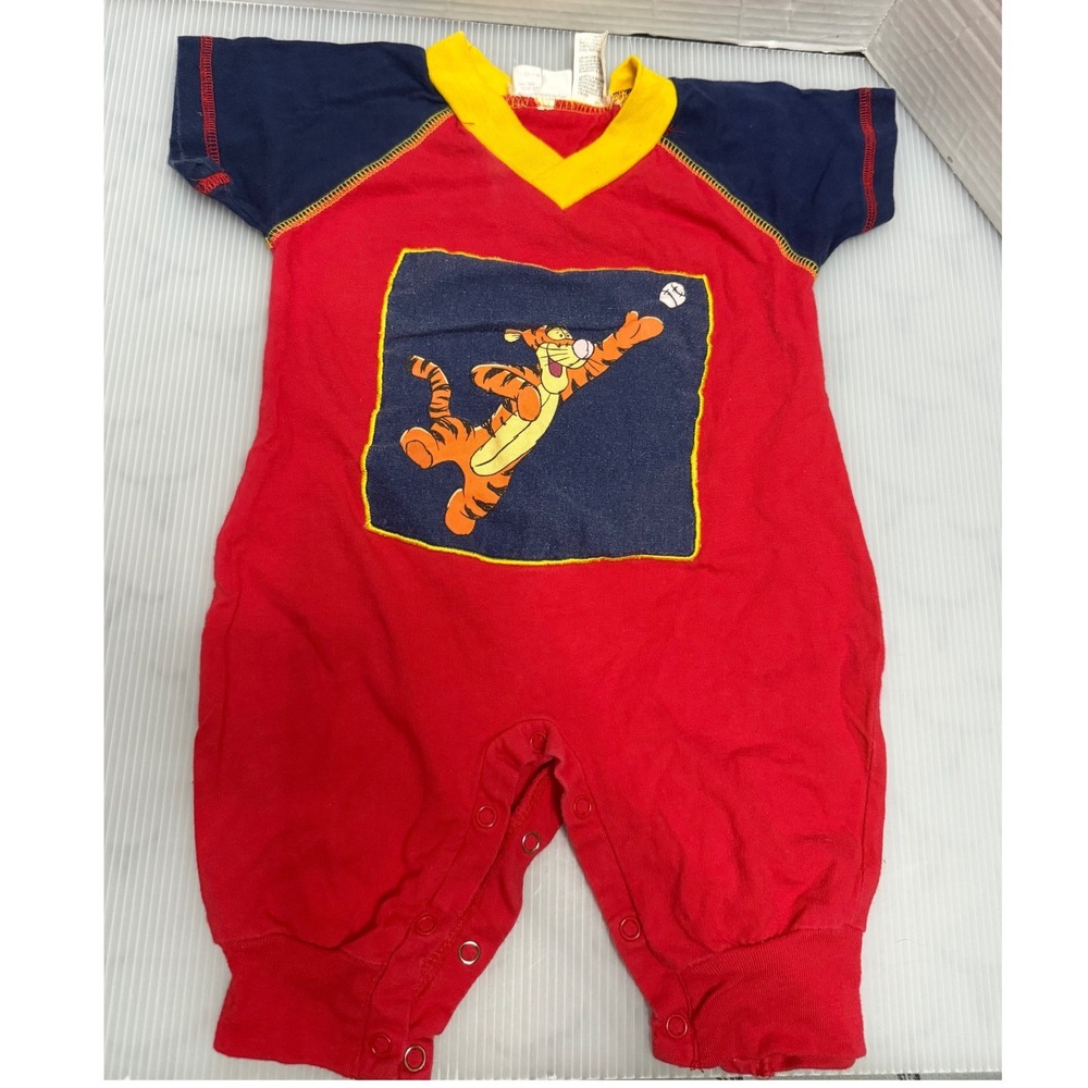 Vintage Disney Tigger Romper Infant 3-6M Winnie the Pooh Baseball Style Y2K